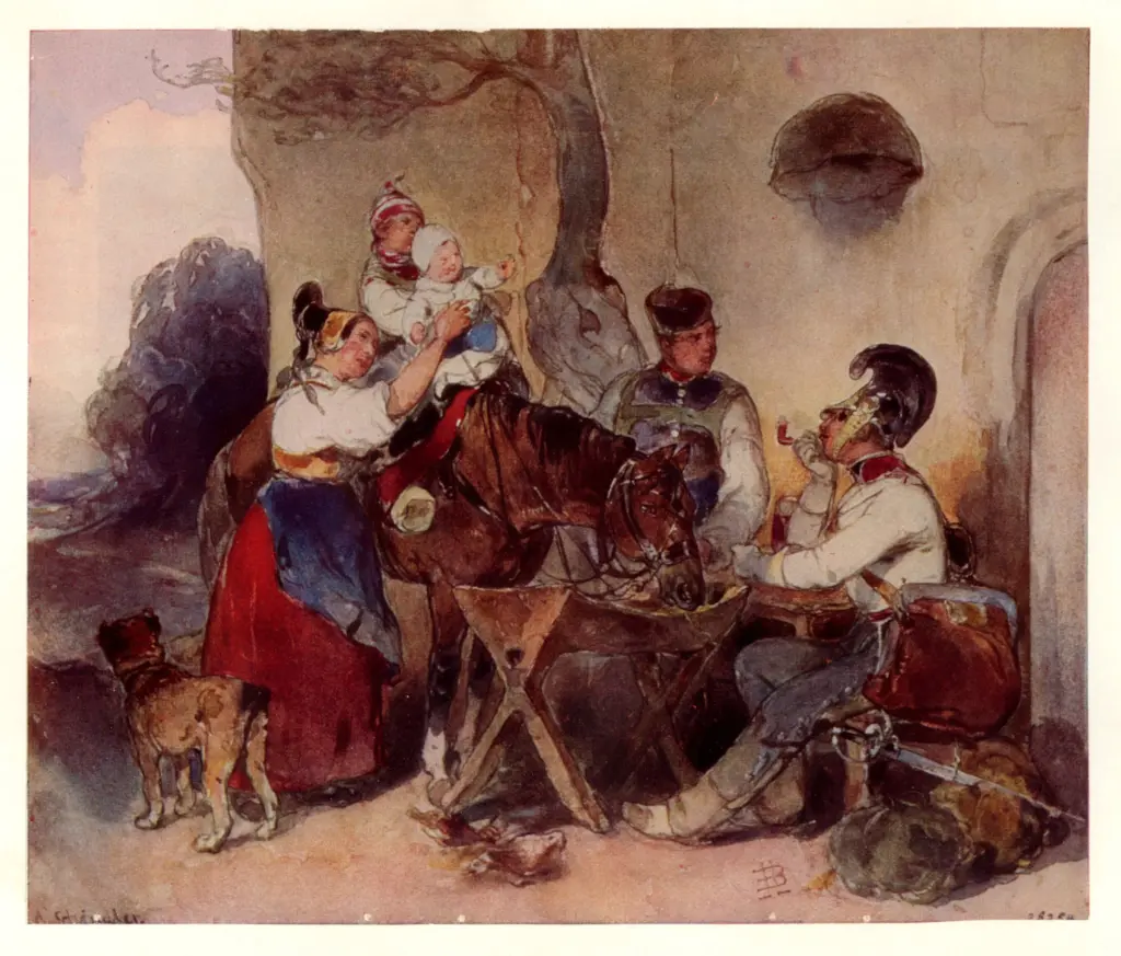 Anonimo , Schindler, Carl - sec. XIX - Die Raststunde einer , fronte