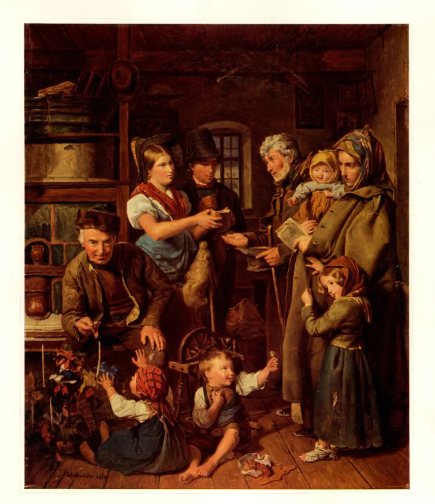 Anonimo , Waldm&uuml;ller, Ferdinand Georg - sec. XIX - Der Christtagmorgen , fronte