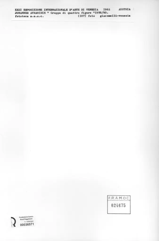 Giacomelli , Avramidis, Johannes - sec. XX - Gruppo di quattro figure , retro