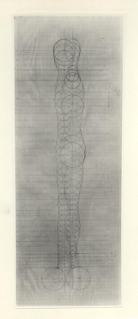 Giacomelli , Avramidis, Johannes - sec. XX - Abbozzo disegno per costruzione di figura , fronte