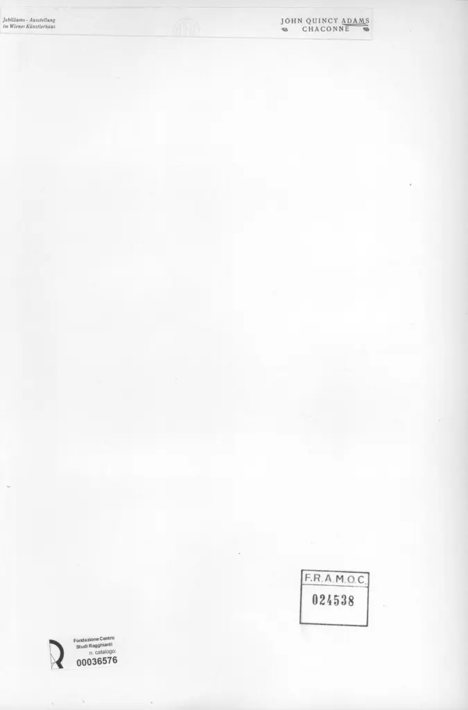Anonimo , Adams, John Quincy - sec. XIX/XX - Chaconne , retro