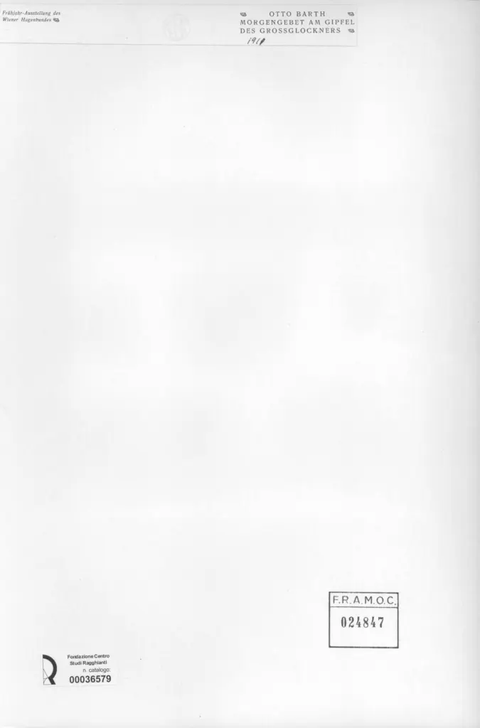 Anonimo , Barth, Otto - sec. XX - Morgengebet am gipfel des grossglockners , retro