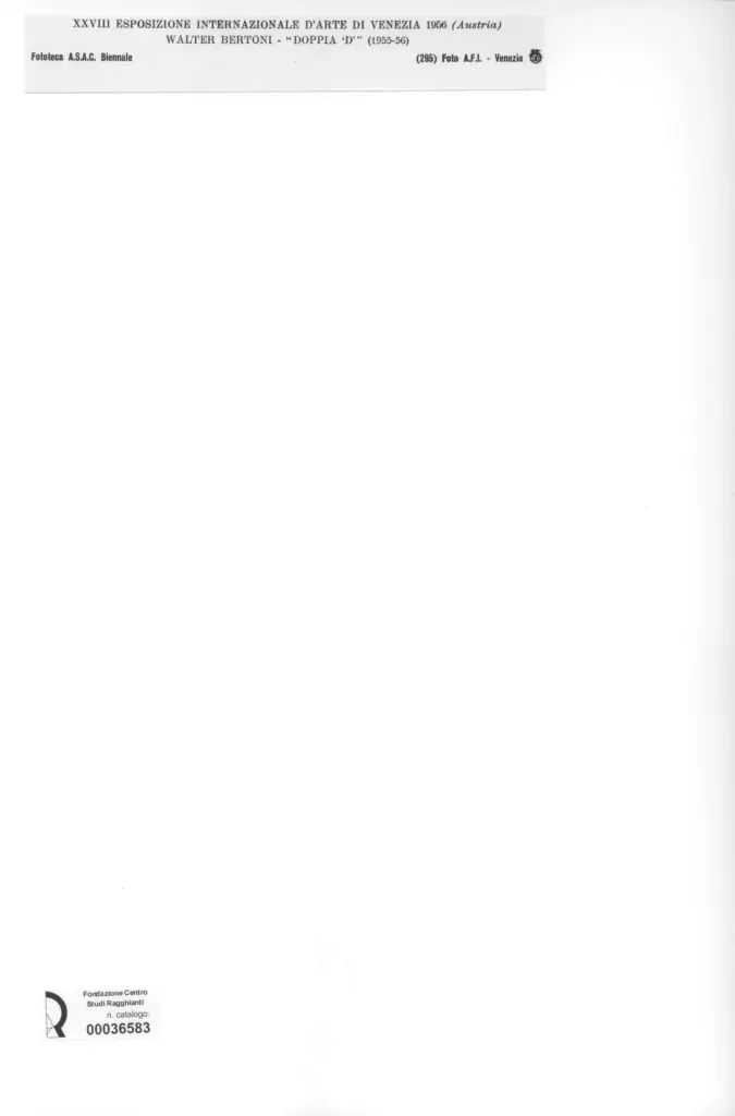 A.F.I. Agenzia Fotografica Industriale , Bertoni, Walter - sec. XX - Doppia D , retro