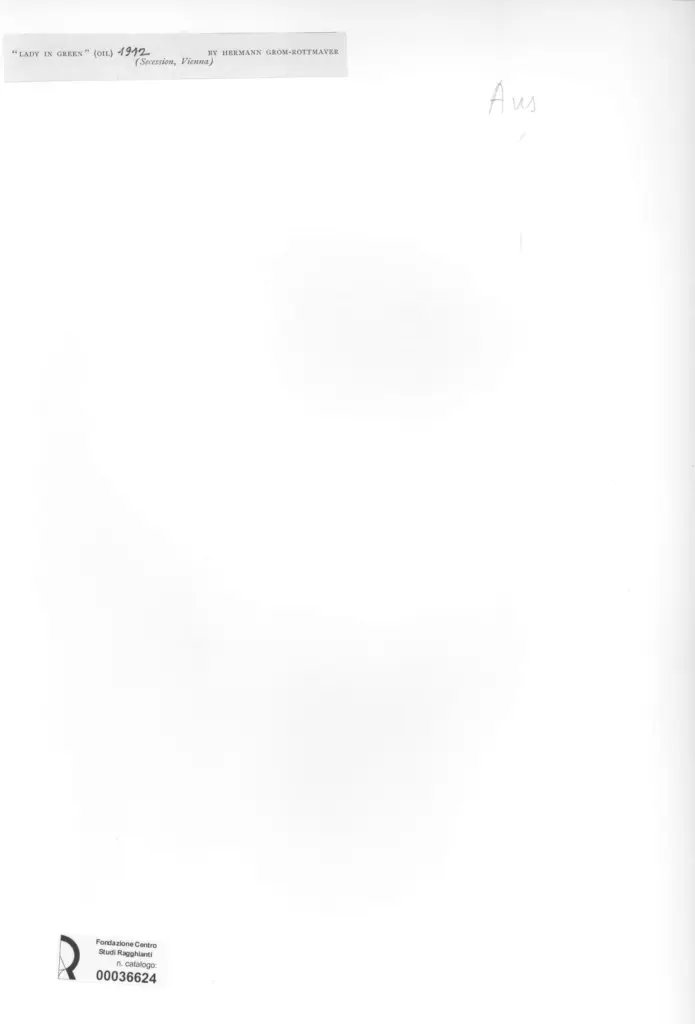 Anonimo , Grom-Rottmayer, Hermann - sec. XX - Lady in verde , retro