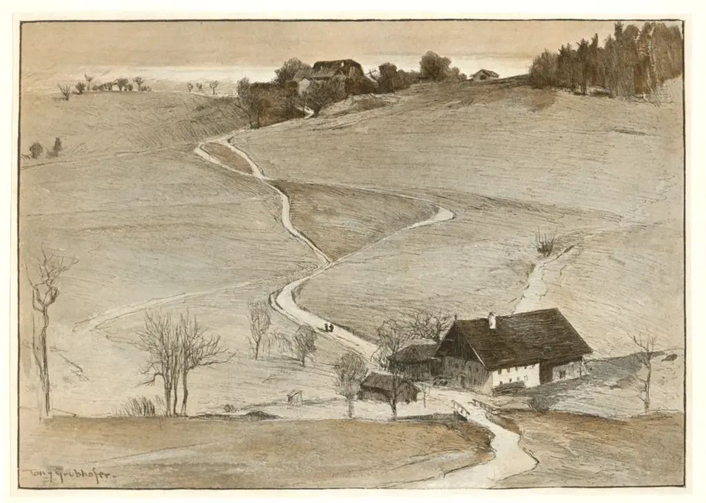 Anonimo , Grubhofer, Tony - sec. XIX/ XX - Paesaggio tirolese , fronte