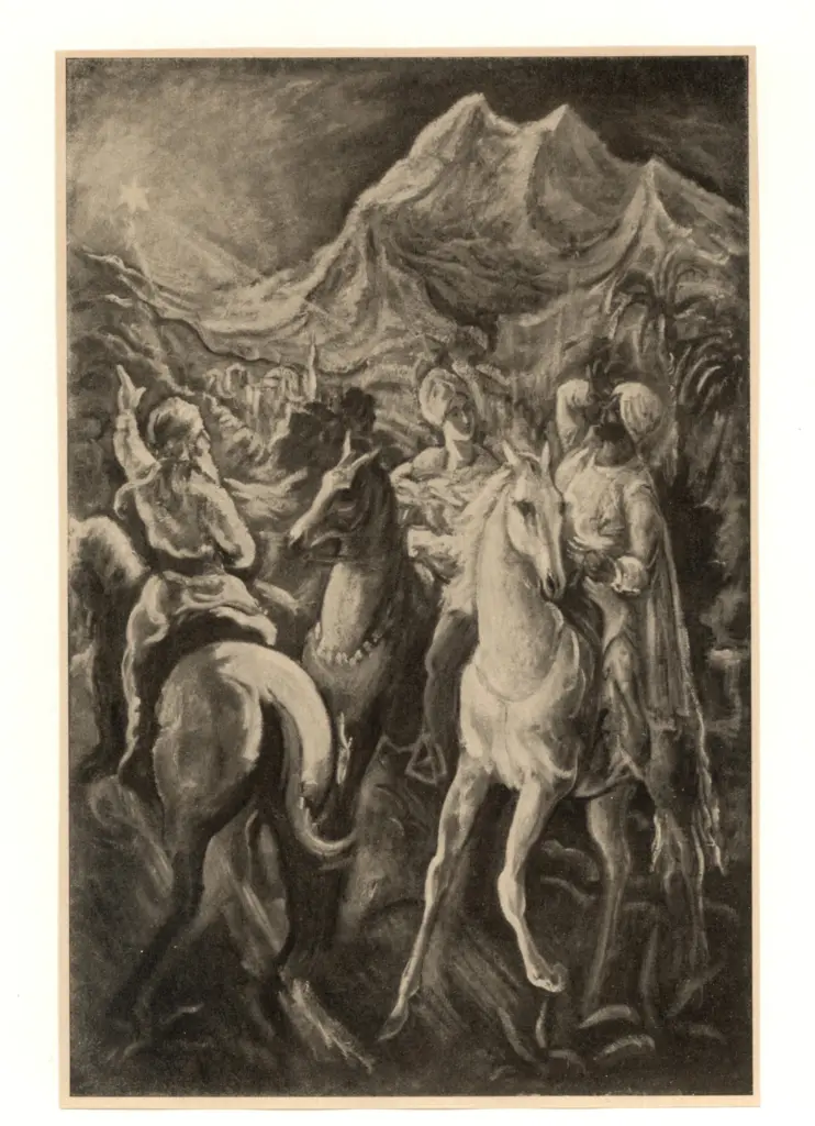 Anonimo , Harta, Felix Albrecht - sec. XX - Die drei weisen , fronte