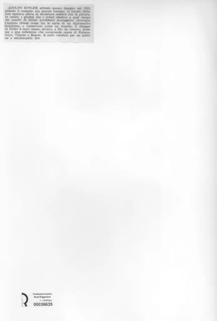 Anonimo , Hitler, Adolf - sec. XX - Disegno , retro