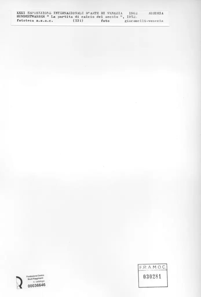 Giacomelli , Hundertwasser, Fritz - sec. XX - La partita di calcio del secolo , retro