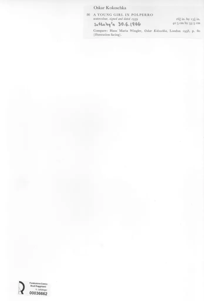 Anonimo , Kokoschka, Oskar - sec. XX , retro