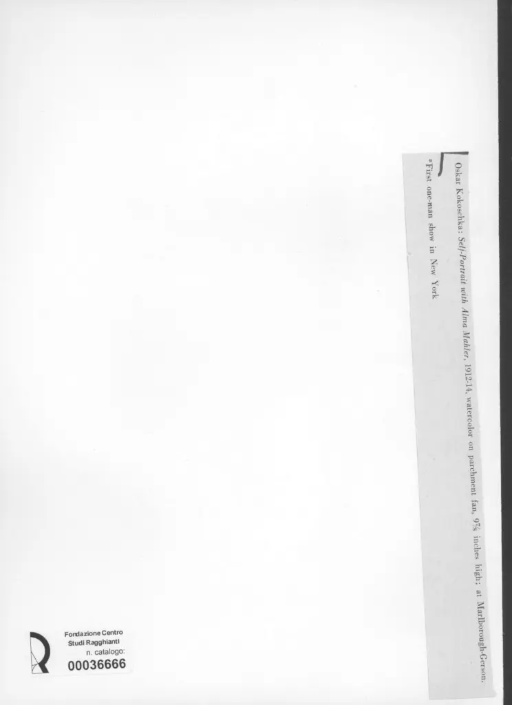 Anonimo , Kokoschka, Oskar - sec. XX - Autoritratto con Alma Mahler , retro