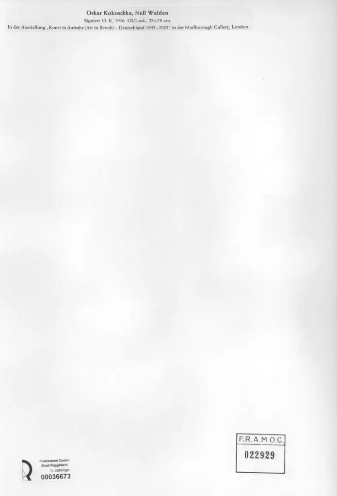 Anonimo , Kokoschka, Oskar - sec. XX - Nell Walden , retro