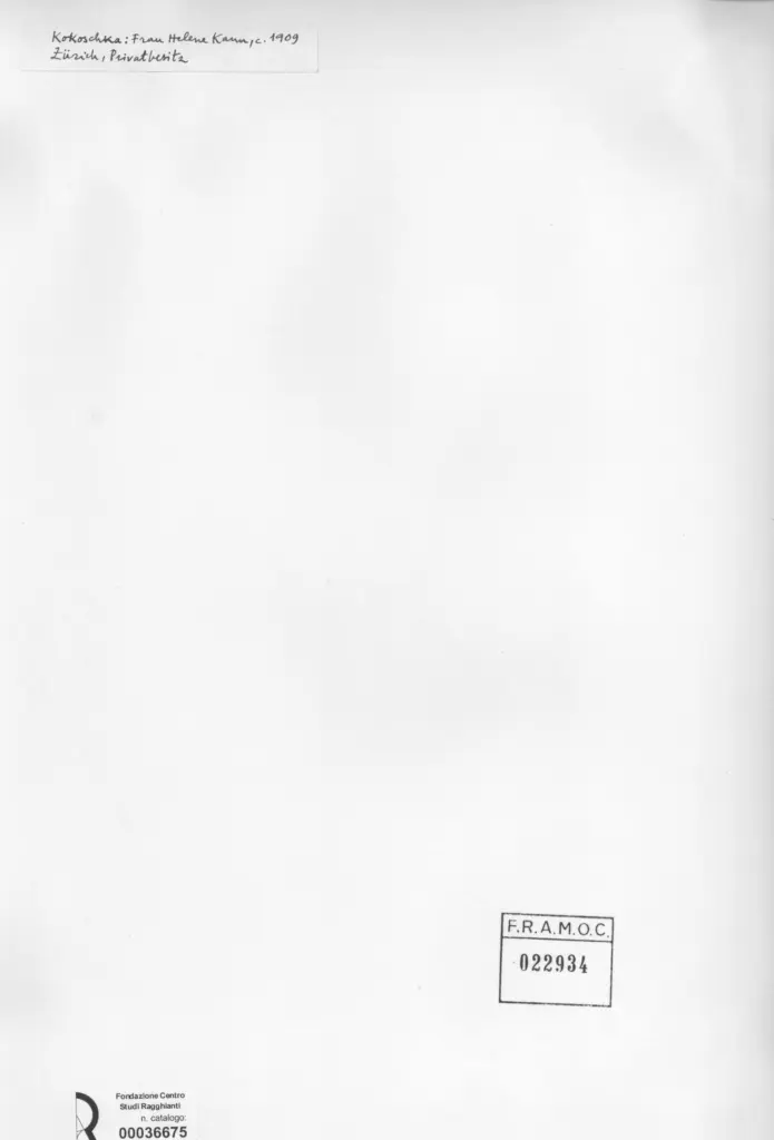 Anonimo , Kokoschka, Oskar - sec. XX - Frau Helene Kann , retro