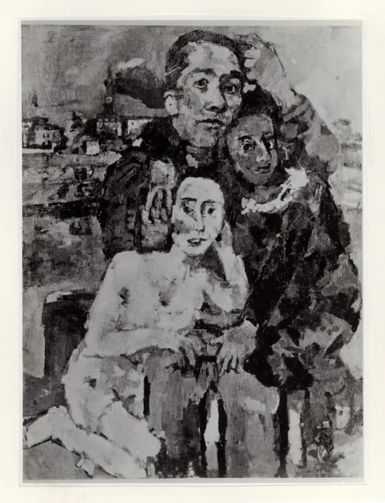 Anonimo , Kokoschka, Oskar - sec. XX - Lot e le figlie , fronte
