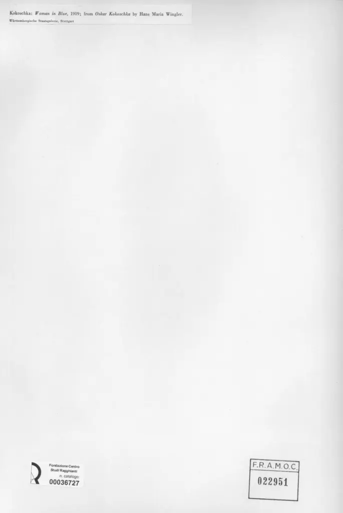 Anonimo , Kokoschka, Oskar - sec. XX - Donna in blu , retro
