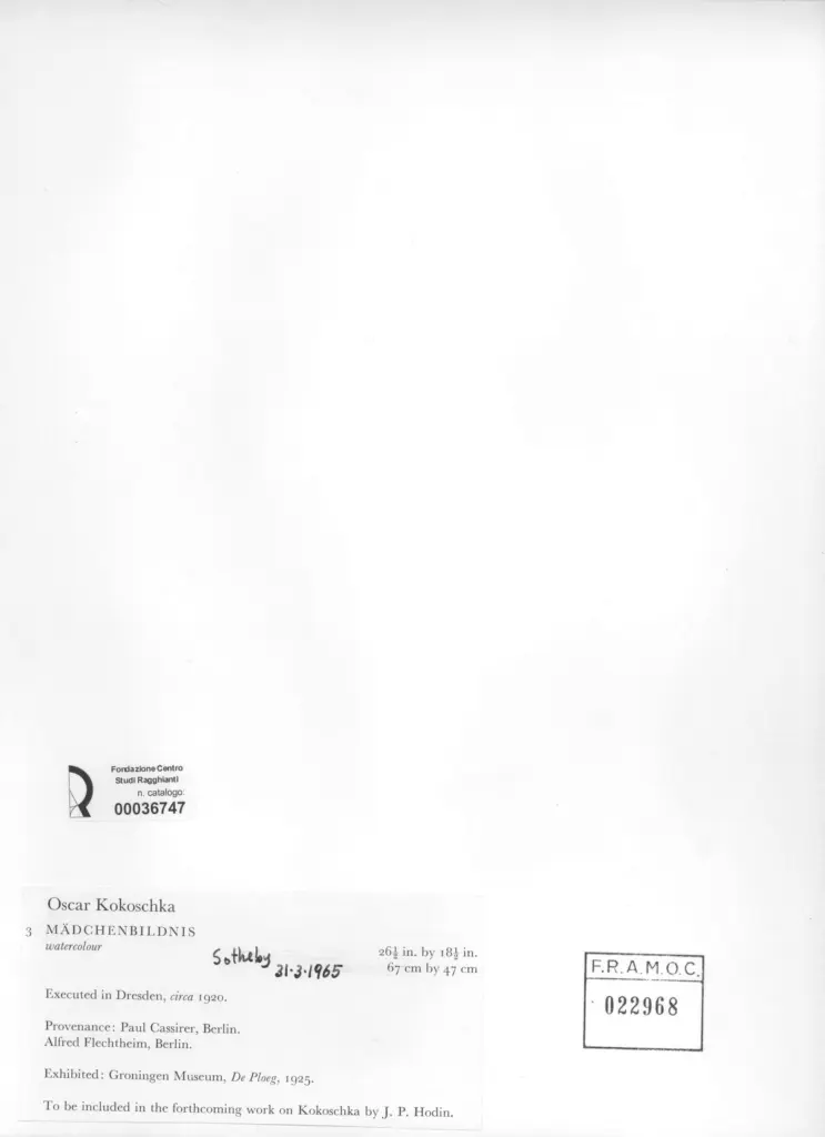 Anonimo , Kokoschka, Oskar - sec. XX , retro