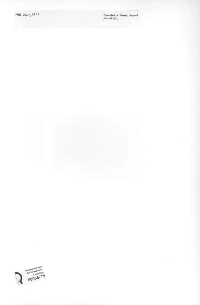 Anonimo , Lach, Fritz - sec. XX - D&uuml;rnvellach in K&auml;rnten , retro