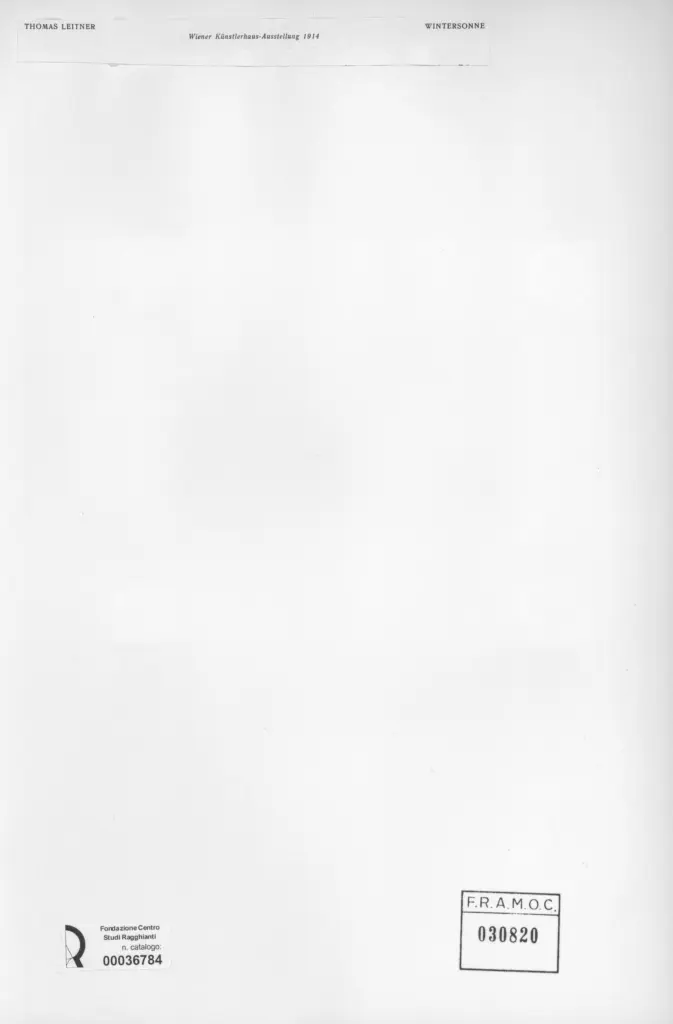 Anonimo , Leitner, Thomas - sec. XX - Wintersonne , retro