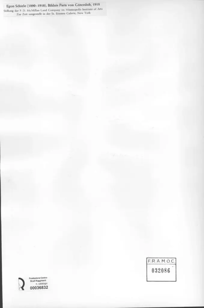 Anonimo , Schiele, Egon - sec. XX - Bildnis Paris von G&uuml;tersloh , retro