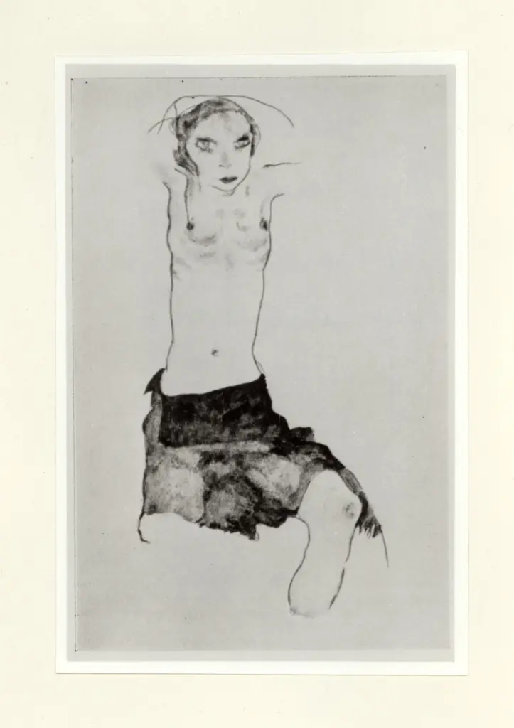 Anonimo , Schiele, Egon - sec. XX - Ragazza seduta , fronte