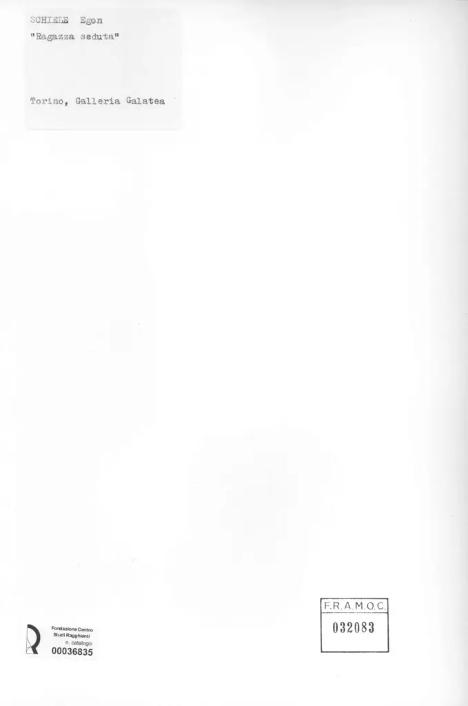 Anonimo , Schiele, Egon - sec. XX - Ragazza seduta , retro