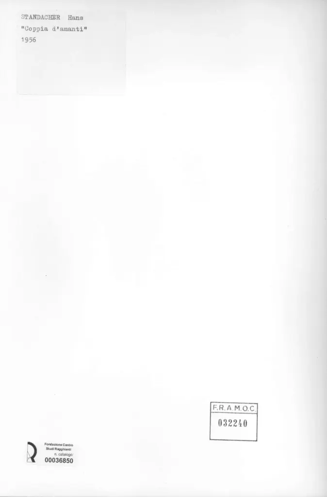 Anonimo , Standacher, Hans - sec. XX - Coppia d'amanti , retro