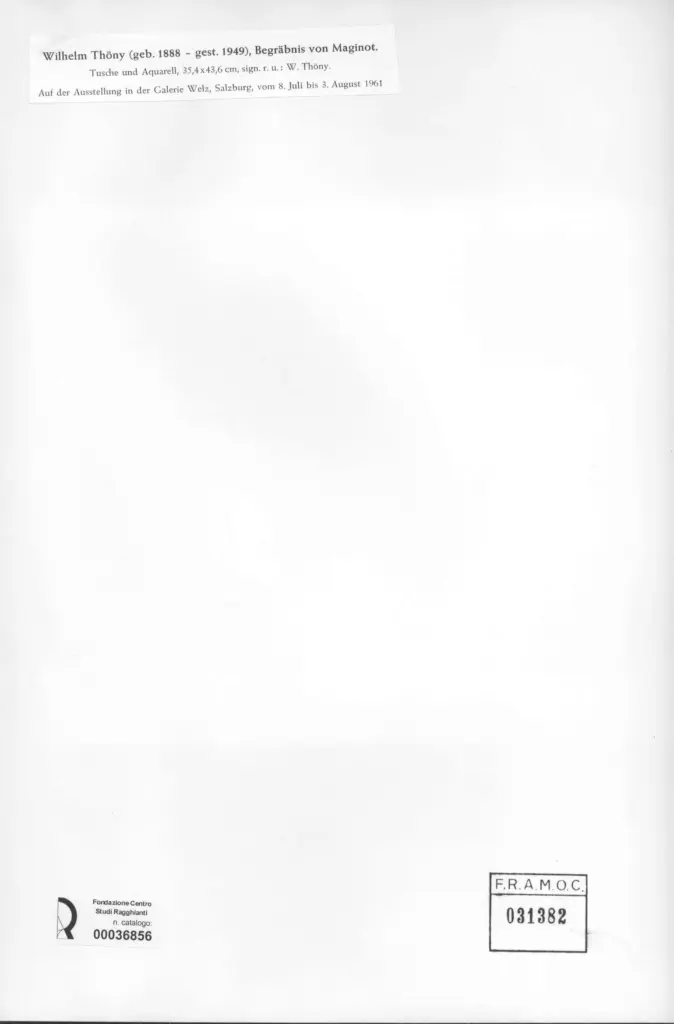 Anonimo , Thony, Wilhelm - sec. XX - Begräbnis von Maginot , retro