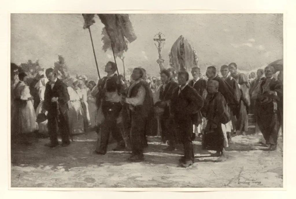 Anonimo , Zemplènyi, Tivadar - sec. XX - Prozession , fronte