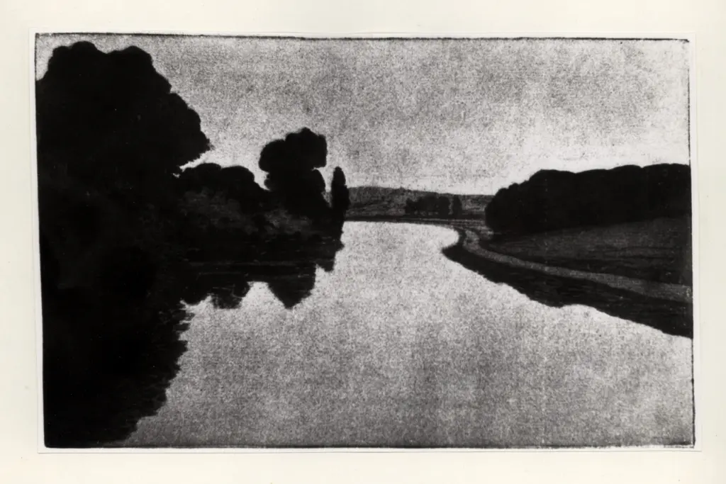 Delatre, E. , Paesaggio con fiume