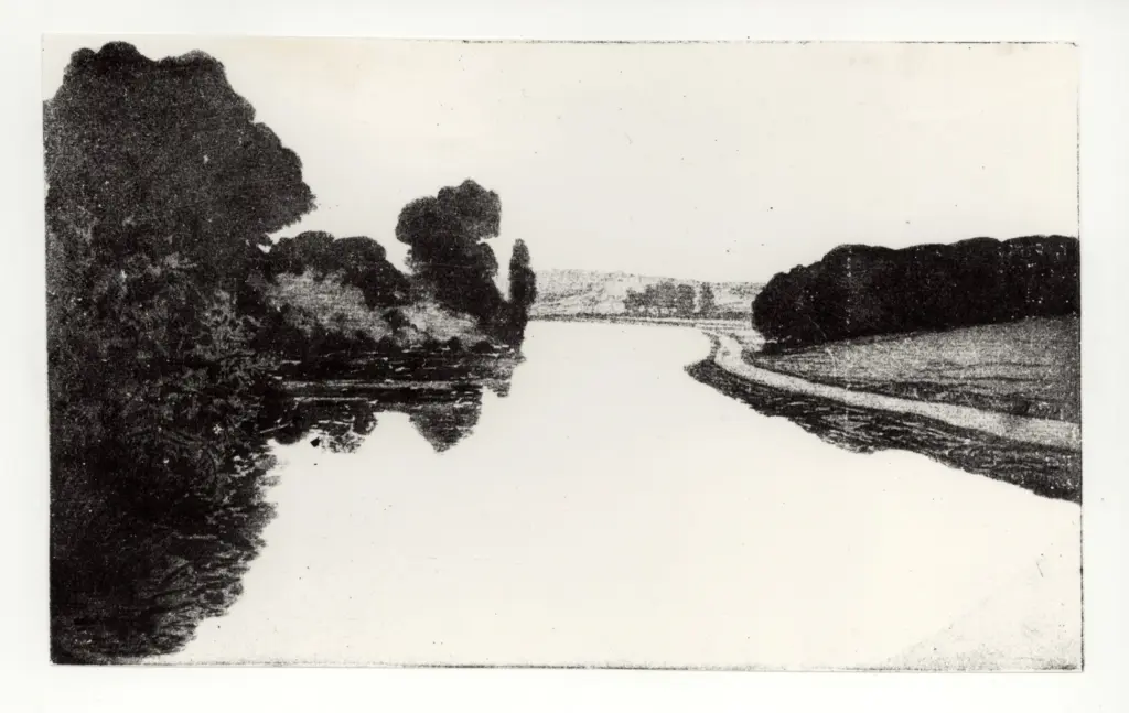 Delatre, E. , Paesaggio con fiume