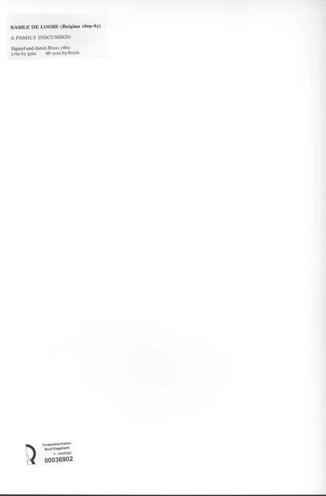 Anonimo , De Loose, Basile - sec. XIX - A family discussion , retro