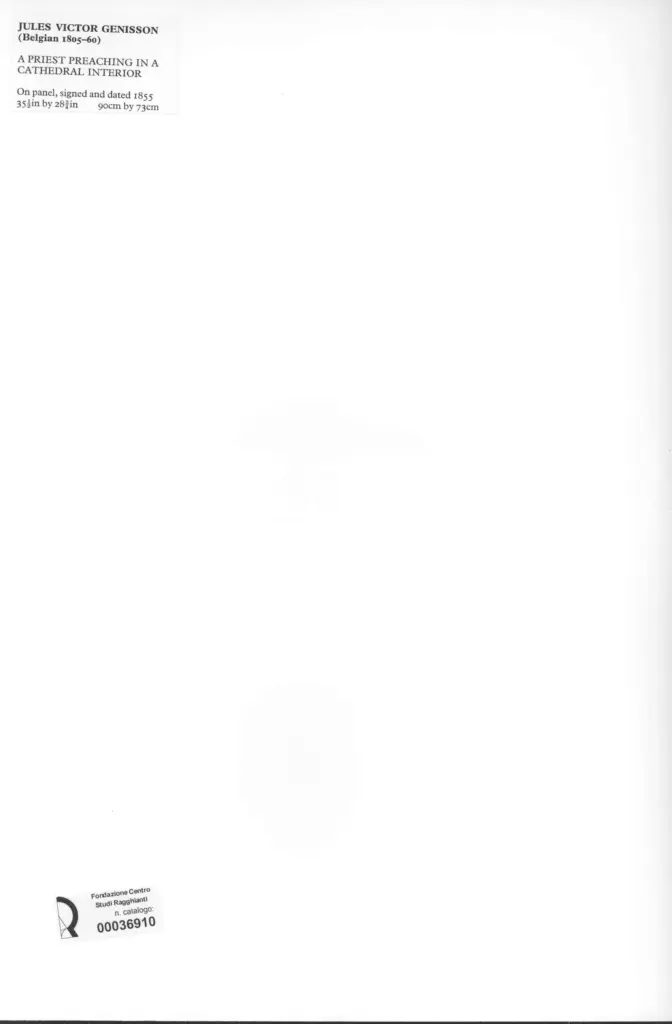 Anonimo , Genisson, J.V. - sec. XIX - A priest preaching in a cathedral interior , retro