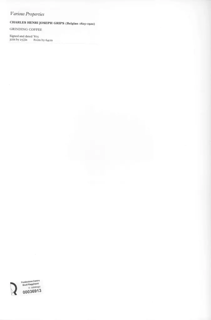 Anonimo , Grips, Charles Henry Joseph - sec. XIX - Grinding coffee , retro