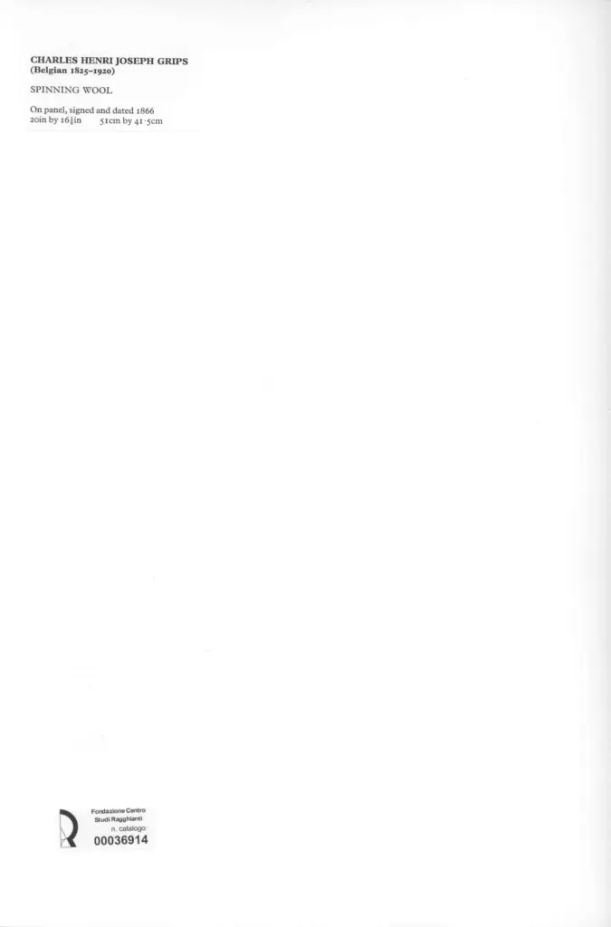 Anonimo , Grips, Charles Henry Joseph - sec. XIX - Spinning wool , retro