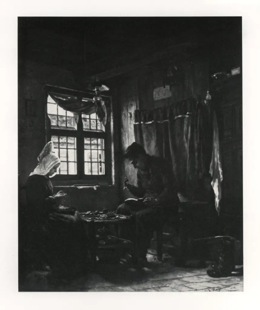 Anonimo , Heyermans, Jean - sec. XIX - An antwerp shoemaker's shop , fronte