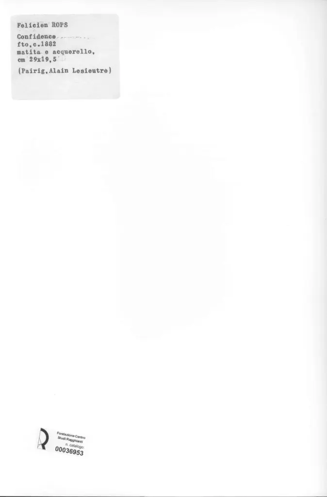 Anonimo , Rops, Felicien - sec. XIX - Confidence , retro