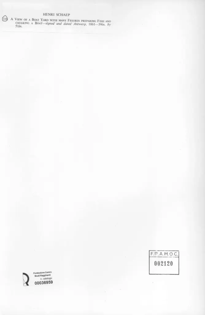 Anonimo , Schaep, Henry - sec. XIX - A view of a Boat Yard many Figures preparing Fish and caulking a Boat , retro