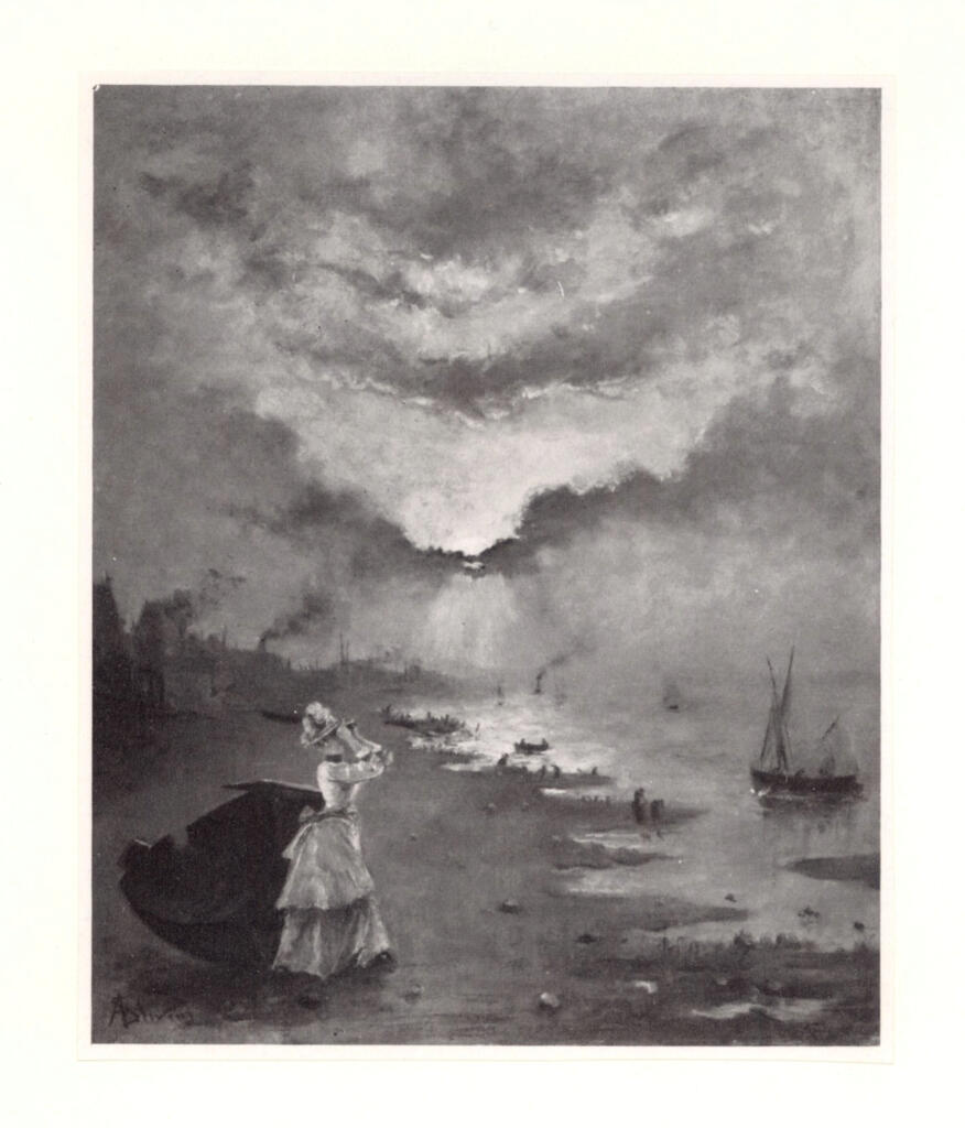 Anonimo , Stevens, Alfred - sec. XIX - Femme sur la Plage à Marée basse , fronte
