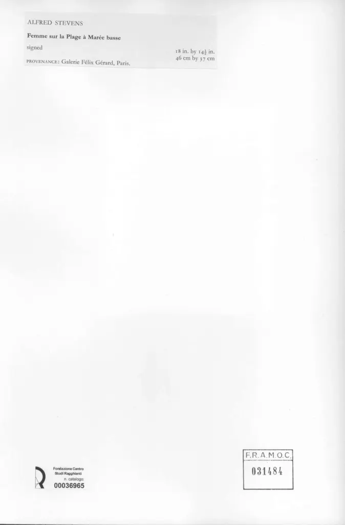Anonimo , Stevens, Alfred - sec. XIX - Femme sur la Plage &agrave; Mar&eacute;e basse , retro
