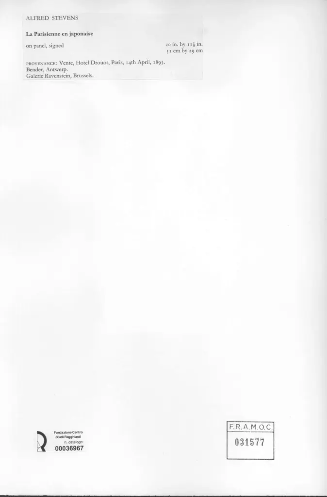 Anonimo , Stevens, Alfred - sec. XIX - Le Parisienne en Japonaise , retro