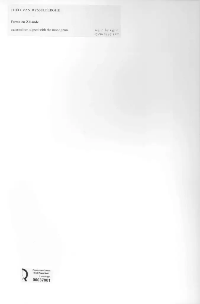 Anonimo , Van Rysselberghe, Theodore - sec. XIX/ XX - Ferme en Z&eacute;lande , retro