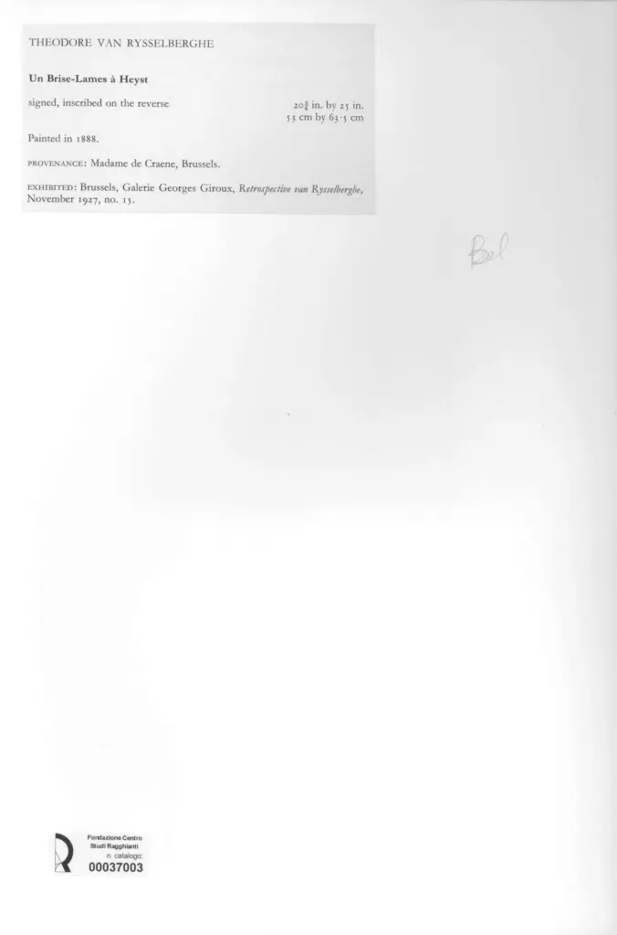 Anonimo , Van Rysselberghe, Theodore - sec. XIX , retro