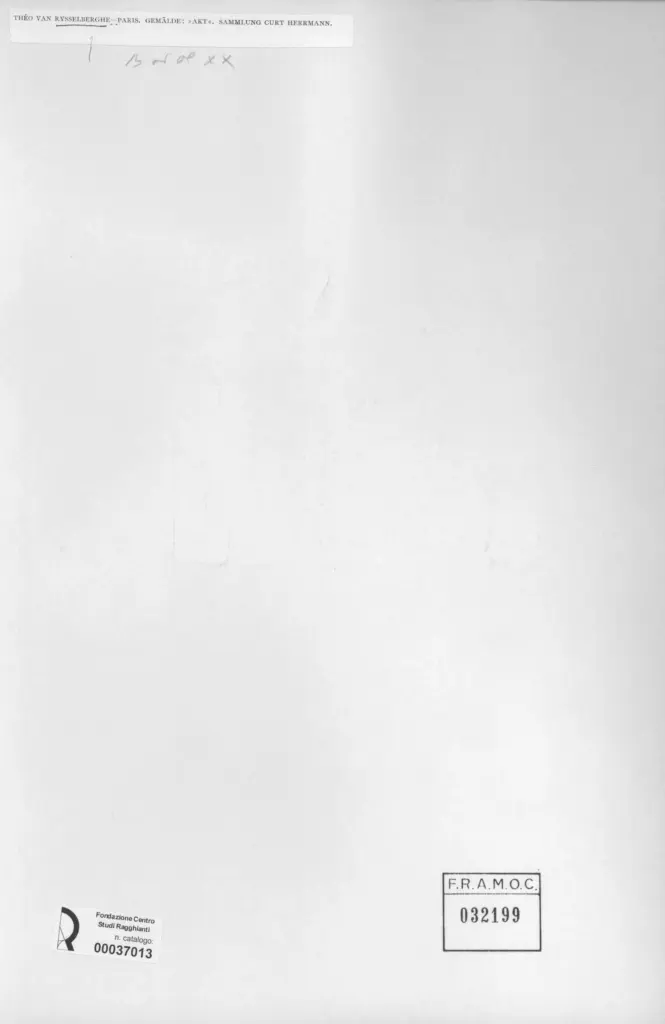 Anonimo , Van Rysselberghe, Th&eacute;o - sec. XIX - Akt , retro