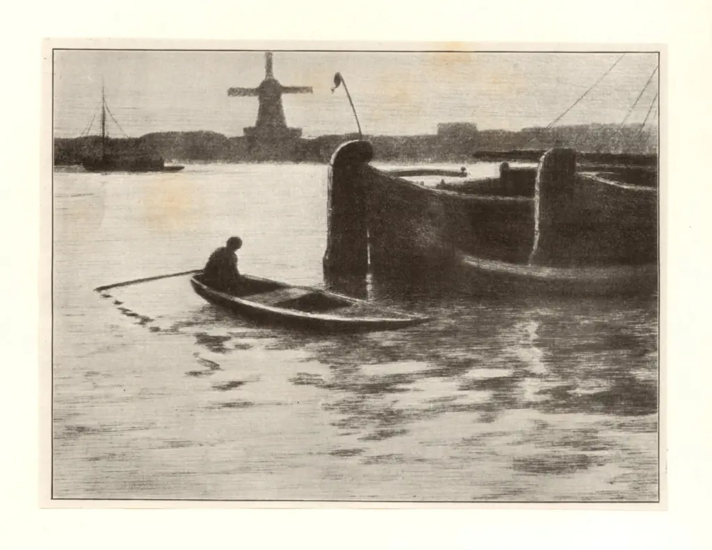 Anonimo , Wytsman, Rodolphe - sec. XIX - Le soir &agrave; Dordrecht , fronte