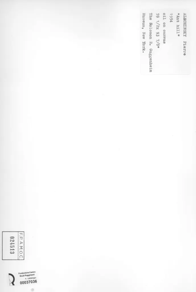 Anonimo , Alechinsky, Pierre - sec. XX - Ant hill , retro