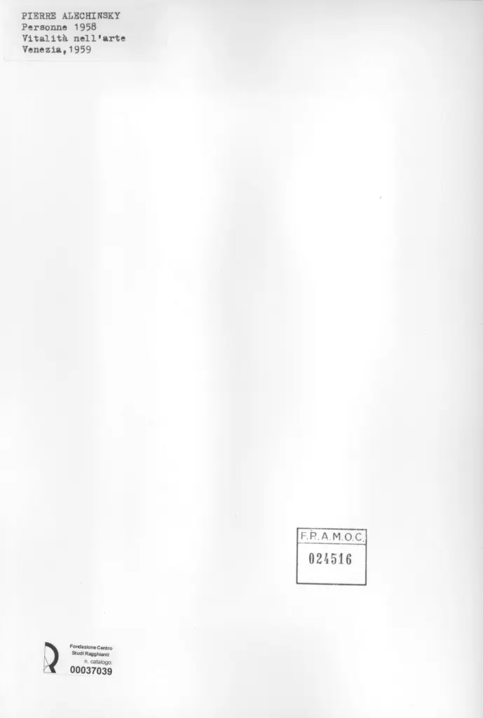 Anonimo , Alechinsky, Pierre - sec. XX - Personne , retro