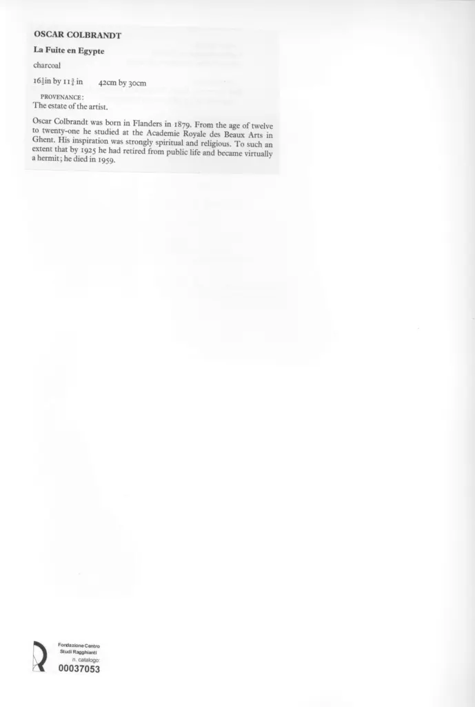 Anonimo , Colbrandt, Oscar - sec. XIX/ XX - La Fuite en Egypte , retro