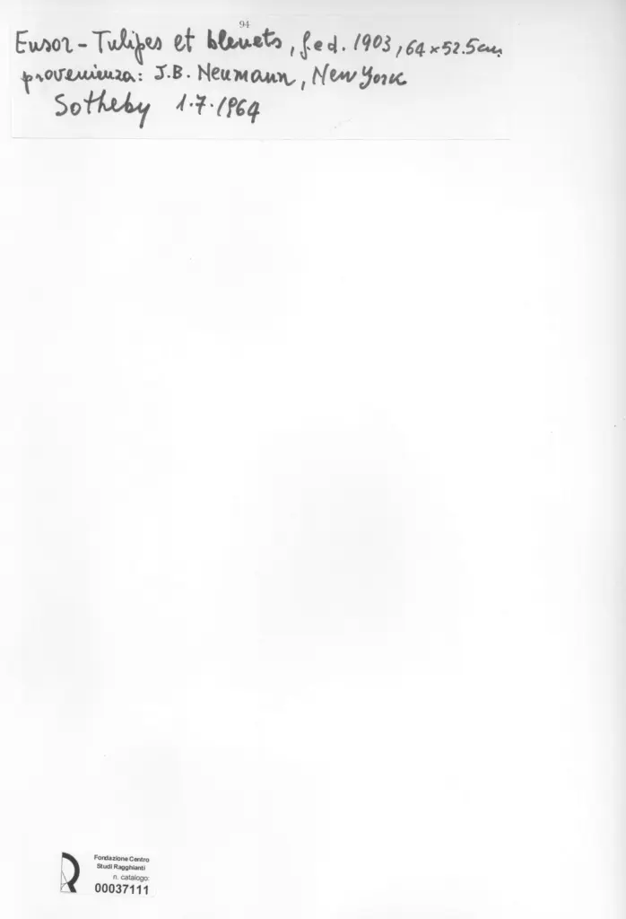 Anonimo , Ensor, James - sec. XX - Tulips et bleuets , retro