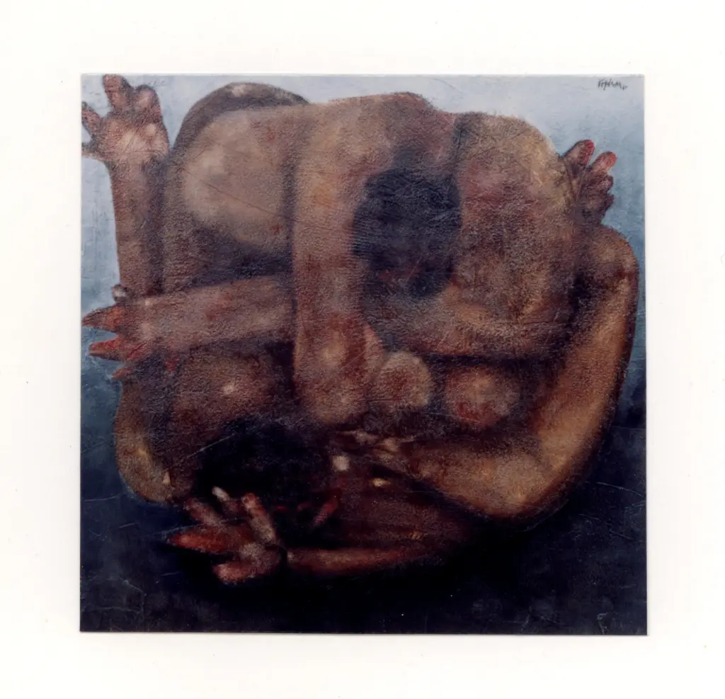 Frydman, Maurice , Couple enlace sur fond gris