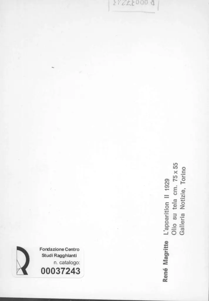Anonimo , Magritte, Ren&eacute; - sec. XX - L'apparition II , retro