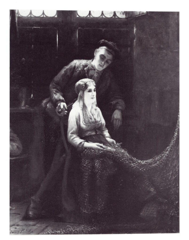 Portielje, Edward , Mending the nets -